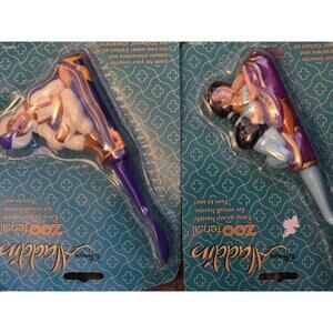 VINTAGE WALT DISNEY ALLADIN PRINCE ALI & JASMIN  ZOOTENSIL SPOONS NEW